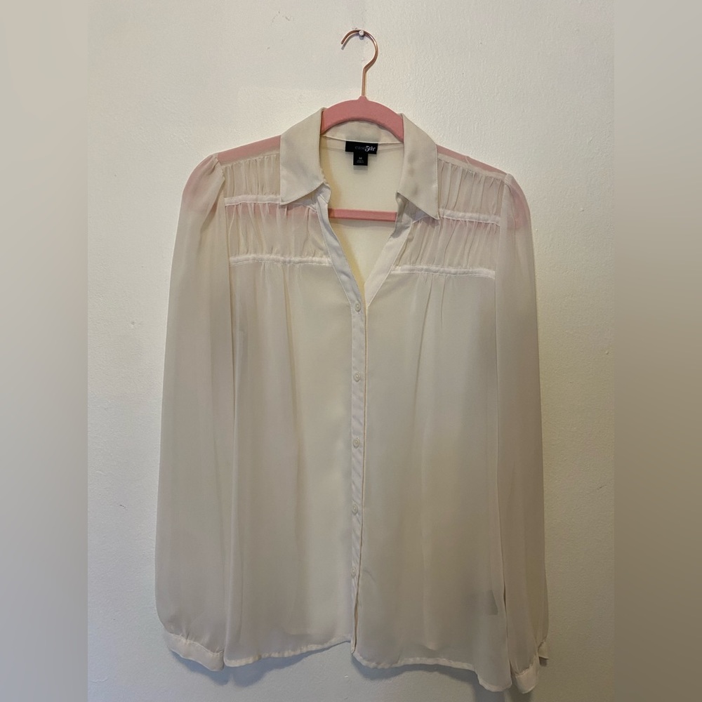 Off-White Sheer East 5th button down blouse